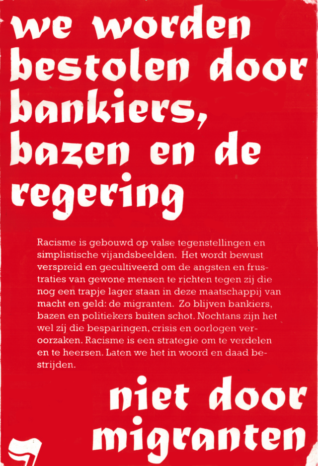 plakat: we worden bestolen...